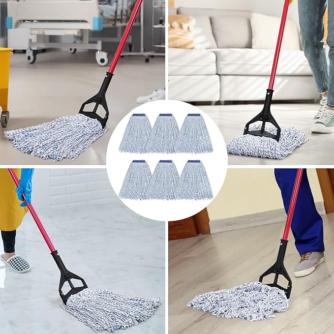 MATTHEW CLEANING Looped-Open Cotton Wet Mop 1.25'' Universal Headband Heavy - Image 5