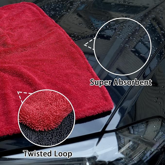 Greenfound Microfiber Towel for Cars, 1000GSM Car Drying Towel, Double Twist - Image 3