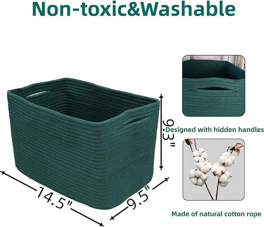 Cotton Rope storage Basket Bins14.5X9.5X9.3“ Basket - Image 2