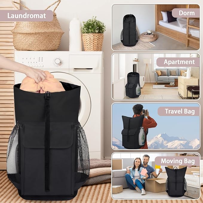 Laundry Backpack Bag, 132L Extra Large Heavy Duty Laundry Backpack - Image 6