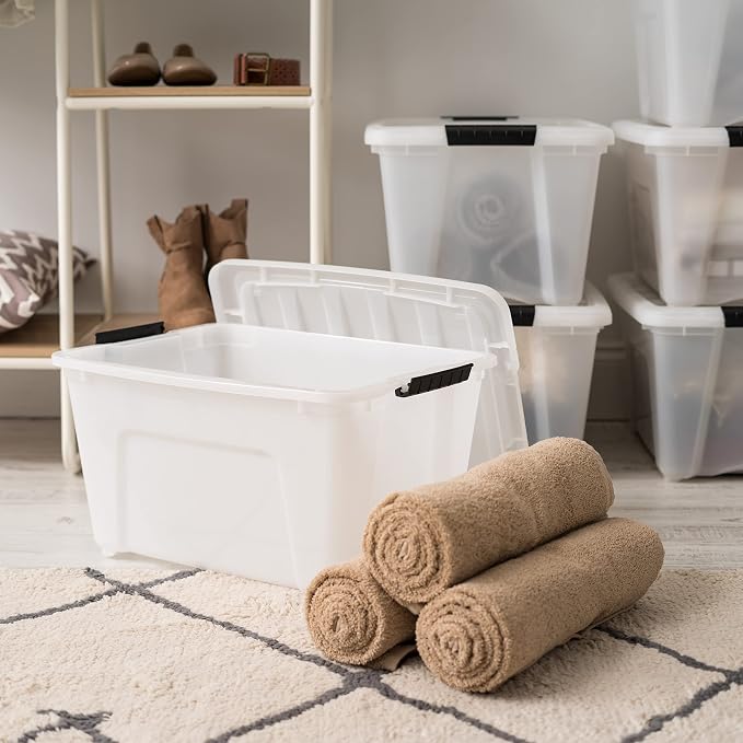 IRIS USA 32 Qt Stackable Plastic Storage Bins - Image 5
