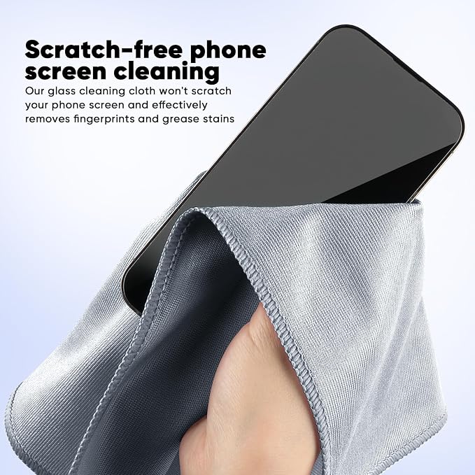 HOMEXCEL Microfiber Glass Cleaning Cloths 6 PK, Lint Free Streak Free, Reusable - Image 5