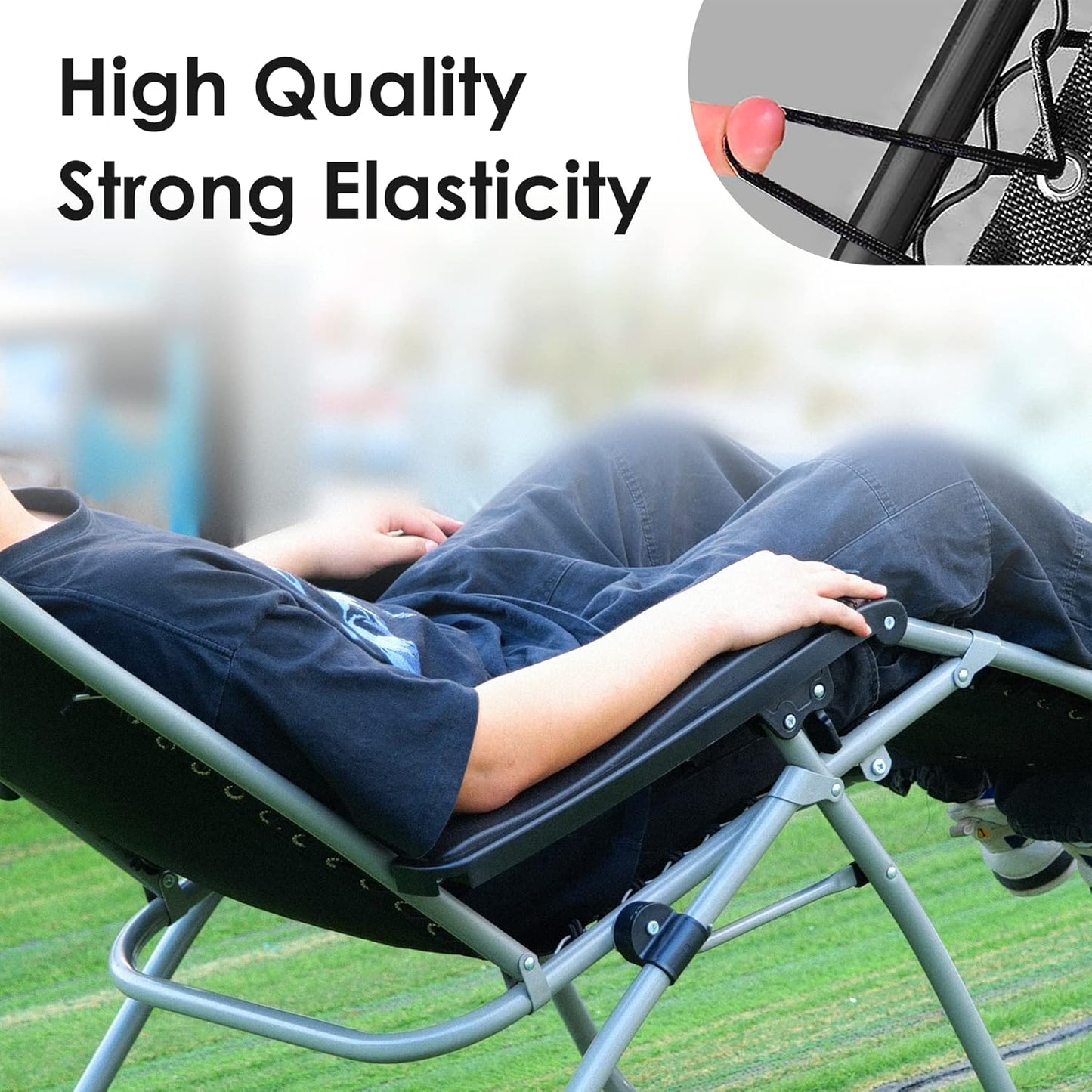 UNEEDE 4 Cords Zero Gravity Chair Replacement Cord, Antigravity Chair Replacement,Universal Repair Cord Kit for Repairing Zero Gravity Chair(Black)