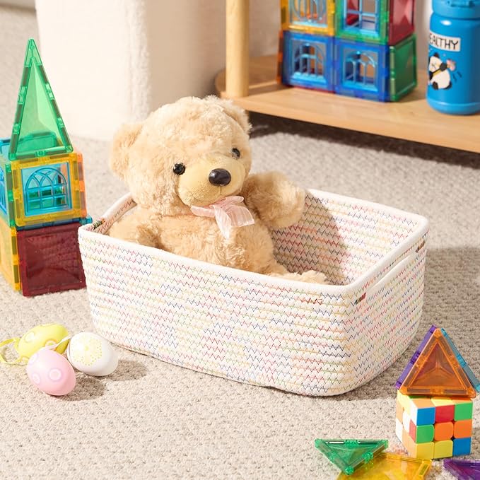 Small Storage Baskets for Organizing | Closet Organizer Bins | Shelf Toy Basket - Image 4