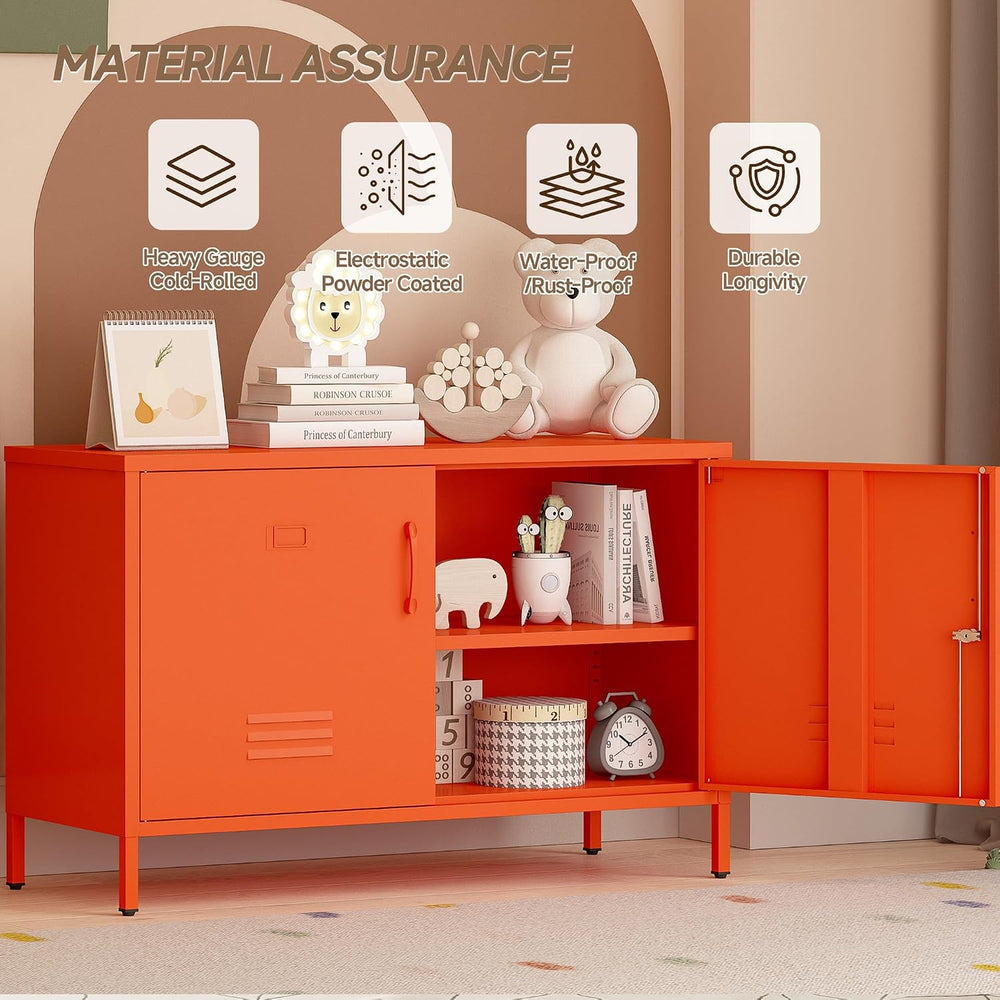 25.2" H Metal Locker Storage Cabinet with 2 Locks, Steel Low Lockerable ...