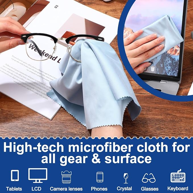 Frienda 12 Pack Large Microfiber Glass Cleaning Cloths 12 x 12 Inch Oversized - Image 4