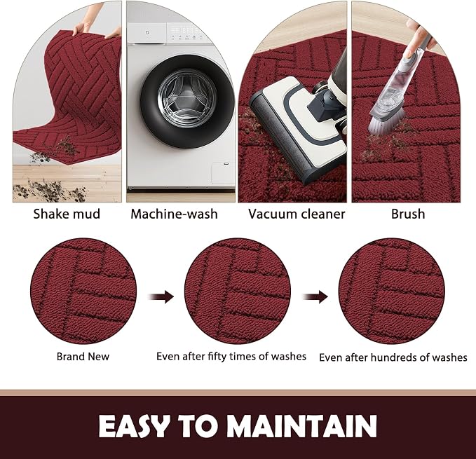 Door Mat Indoor Doormat, Entryway Rug Door Mats Non-Slip Rubber Backing - Image 4