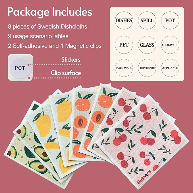 Swedish Dishcloths for Kitchen, 8 Pack Reusable Paper Towels - Image 6