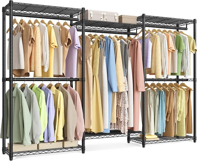SONGMICS Heavy-Duty Clothes Rack, Garment Rack, Portable Closet, 86.4-Inch Wide by SONGMICSbySONGMICSHOME