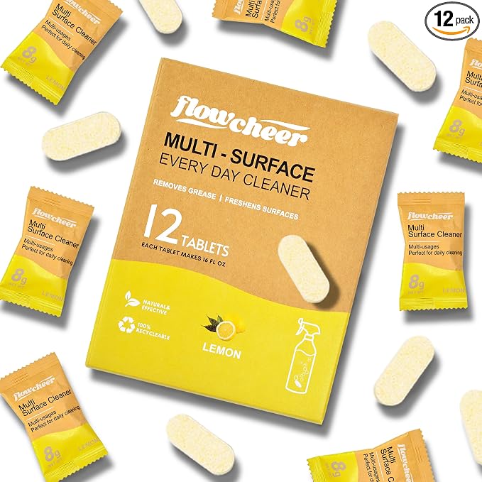 All Purpose Cleaner Concentrate Refills, No Toxic Cleaning Tablets-Makes 192 fl by Flowcheer