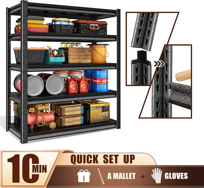 48" W Garage Shelving Heavy Duty，3000LBS Loads Adjustable Garage Storage Shelves - Image 5