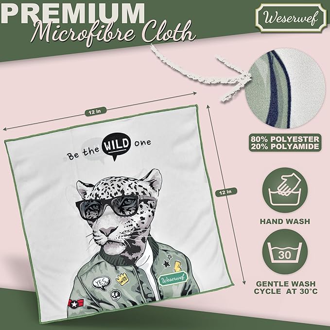 WESERWEF Design Microfiber Glasses Cleaning Cloth – Premium Cleaning Cloth - Image 2