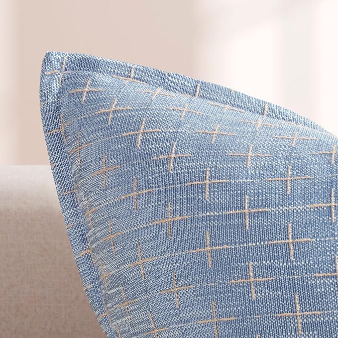 ZWJD Pillow Covers 18x18 Set of 2 Soft Polyester Textured Pillow Covers - Image 2