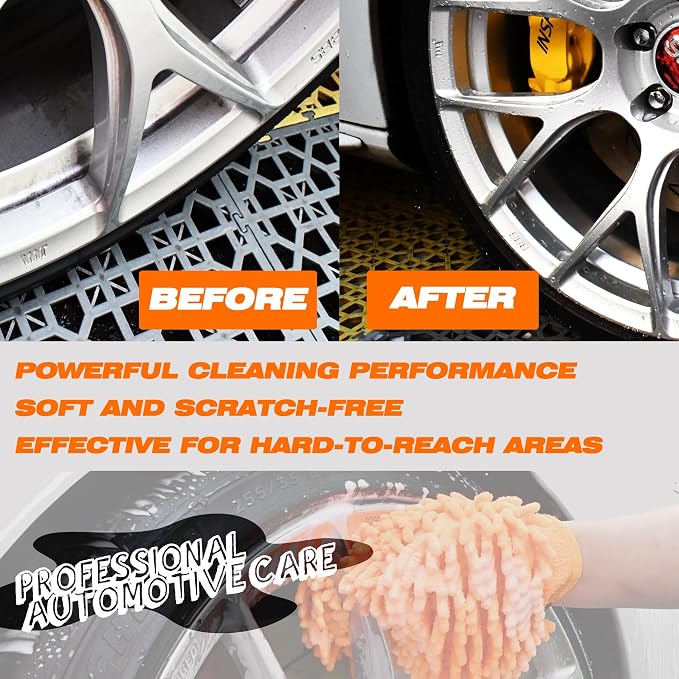 Raeyuan Car Wash Mitt Microfiber 3 Pack Scratch Proof & Lint-Free Wash Mitt - Image 4