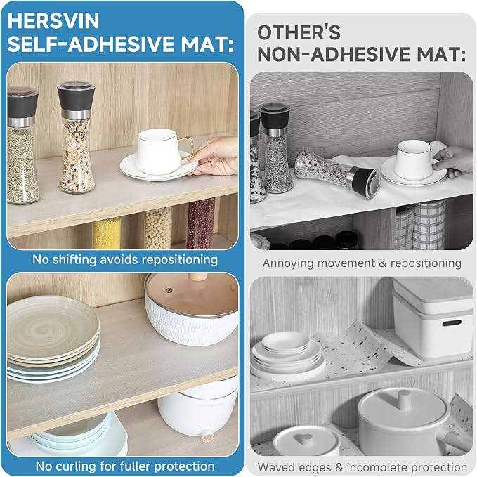 Shelf Liners 20 in x 20 ft Self-Adhesive EVA Drawer Mats, Cupboard Protector - Image 3