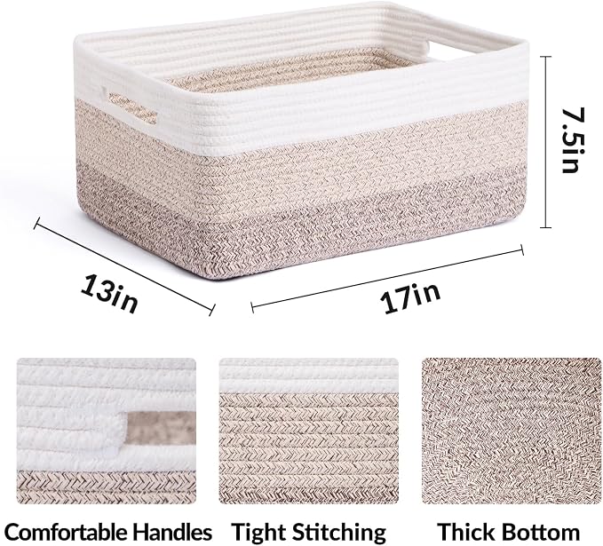Large Storage Baskets for Organizing, Closet Shelf Baskets for Clothes Blanket - Image 2