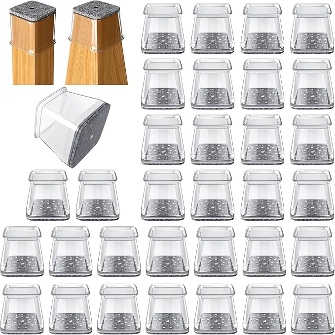 32 Pcs Square Chair Leg Protectors by OASMU