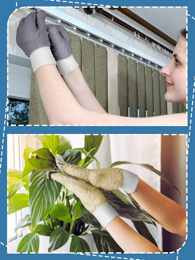 Bencailor 3 Pairs Microfiber Plant Dusting Gloves Leaf Cleaning Gloves - Image 7