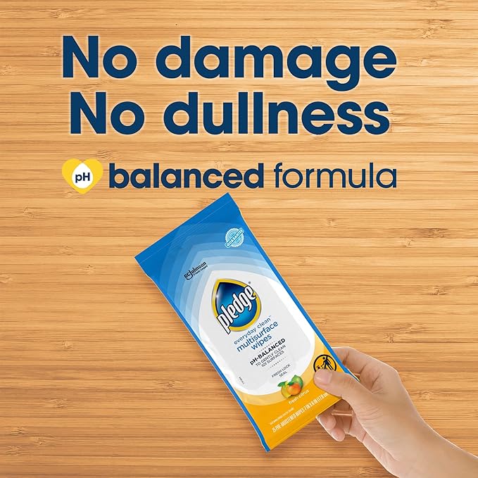 Pledge Multisurface Cleaning Wipes, pH Balanced, Fresh Citrus - Image 6