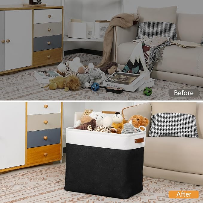DULLEMELO Fabric Storage Baskets 3 Pack - Image 4