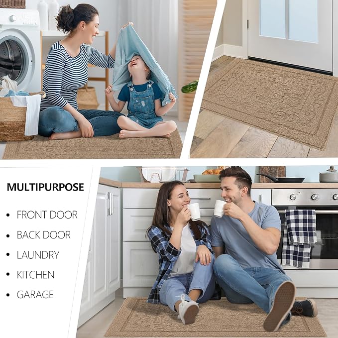FONEYI Indoor Door Mat 20" x 32", Dirt Trapper Door Mats Non-Slip Entryway Rugs - Image 6