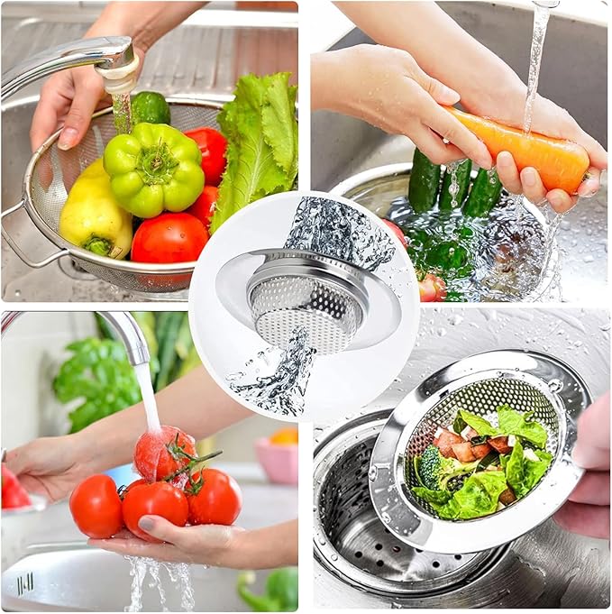2pcs Heavy Duty Stainless Steel Slop Basket Filter Trap, 4.5" Top / 2.95" Mesh - Image 7