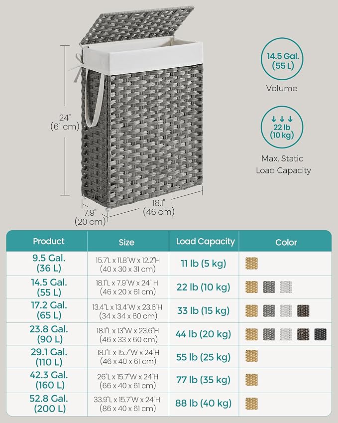 SONGMICS Slim Laundry Hamper - Image 5