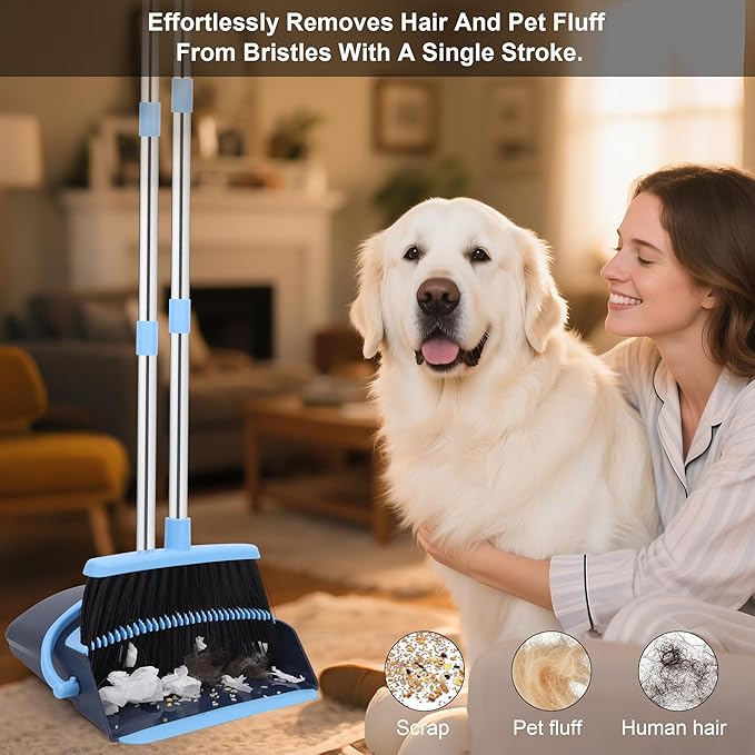 Broom and Dustpan Set for Home 2025 Indoor Outdoor Broom - Image 4