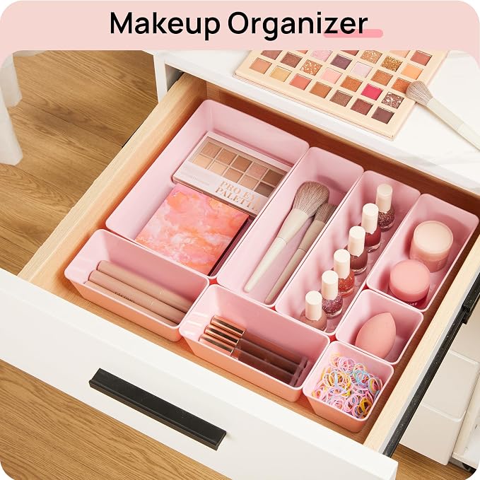 Vtopmart 25 PCS Plastic Drawer Organizers Set, 4-Size Versatile Bathroom and - Image 3