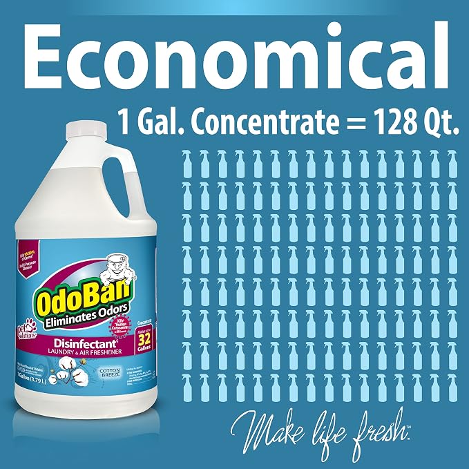 OdoBan Disinfectant Concentrate and Odor Eliminator, Made in the USA, Cotton - Image 4
