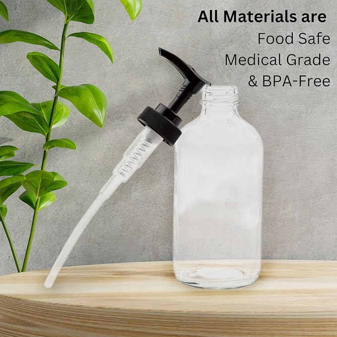 Cornucopia Brands 8oz Clear Glass Pump Bottles, Great as Essential Oil Bottles - Image 9