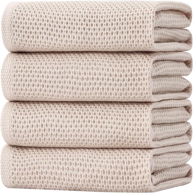 Homaxy 100% Cotton Oversized Waffle Weave Kitchen Dish Towels, Ultra Soft by Homaxy