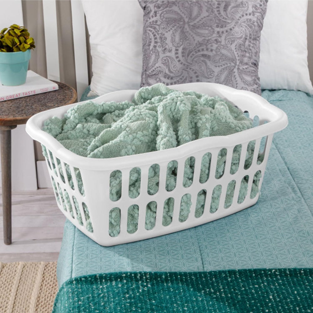 Sterilite 12-Pack Rectangular Laundry Basket, Plastic Clothes Hamper, 1.5 Bus...