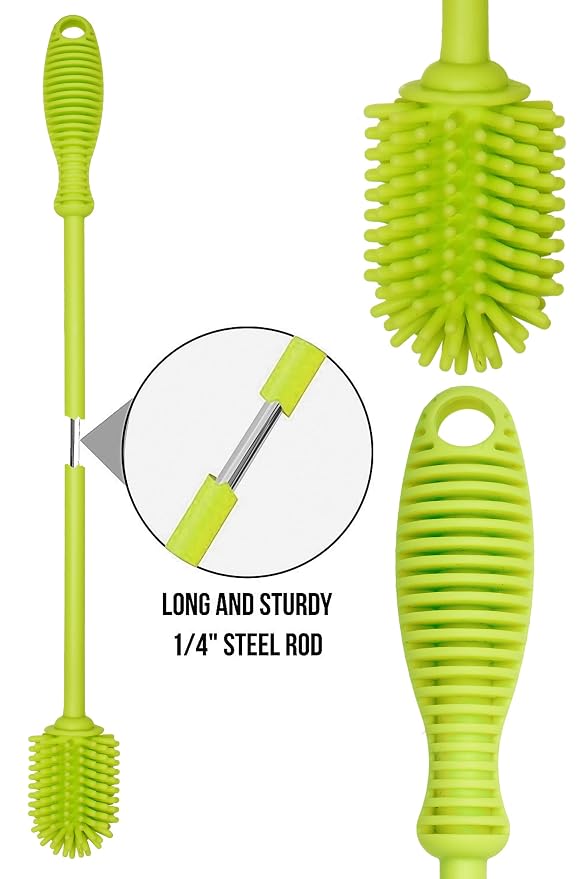 A-Brush Silicone Bottle Cleaner Brush, Long Handle - Image 2