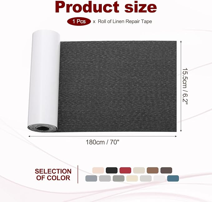 PATIKIL 70x6.2 Inch Linen Repair Tape, Repair Fabric Patch Self Adhesive Couch - Image 2