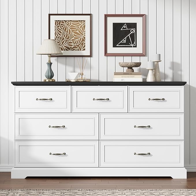 7 Drawer Dresser for Bedroom, Rustic Farmhouse Dresser - Image 3