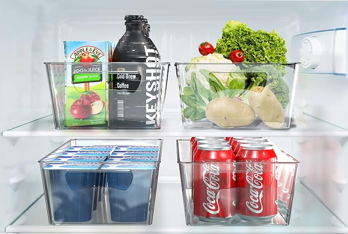 Simple Houseware 4 Pcs Pantry Clear Bin Storage Organizer - Image 3