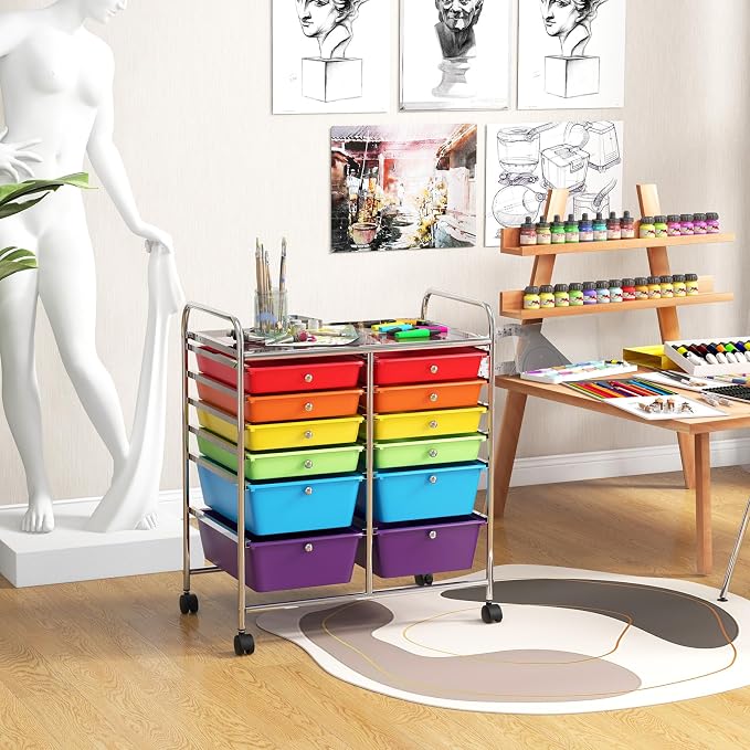 GOFLAME 12-Drawer Rolling Storage Cart, Mobile Utility Cart - Image 2