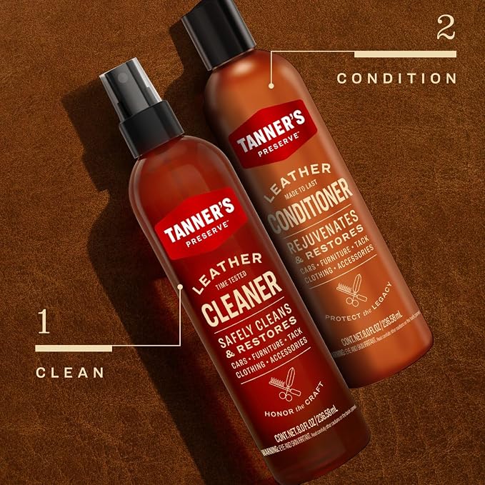 Tanner's Preserve Leather Cleaner & Conditioner Duo Pack, Rejuvinates & - Image 6