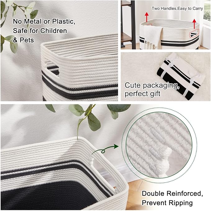 OIAHOMY 91L Laundry Hamper, XXXLarge Laundry Basket, Collapsible Cotton Rope - Image 4
