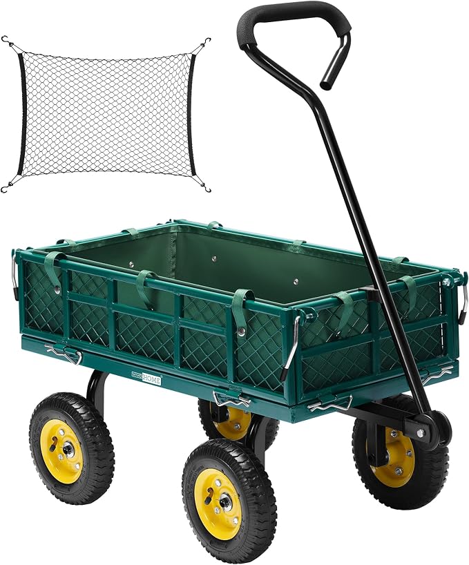 VIVOHOME Heavy Duty 400 Lbs Capacity Mesh Steel Garden Cart Folding Utility by VIVOHOME