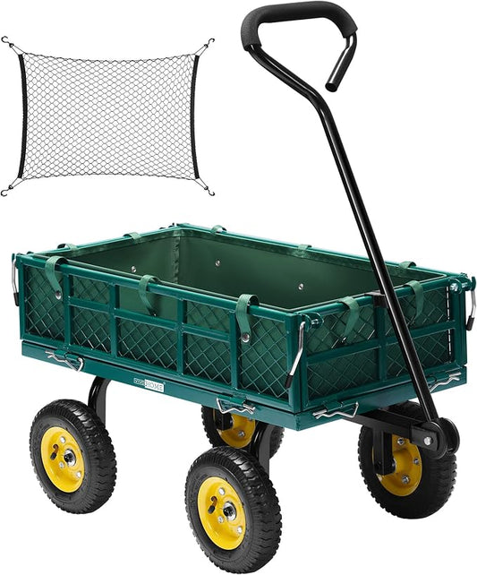 VIVOHOME Heavy Duty 400 Lbs Capacity Mesh Steel Garden Cart Folding Utility by VIVOHOME