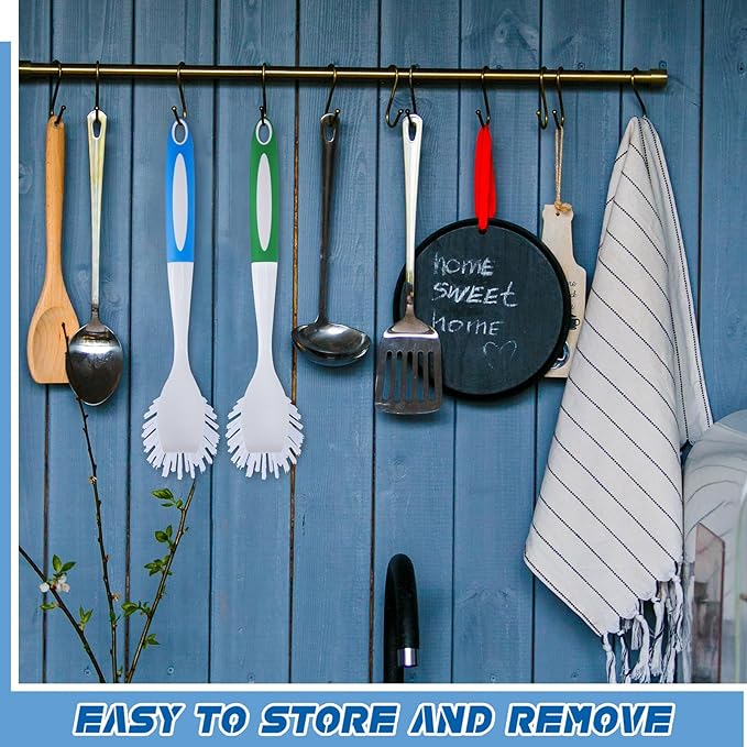 Hsei 6 Pcs Blue and Green Kitchen Scrub Dish Brush Bulk - Image 6