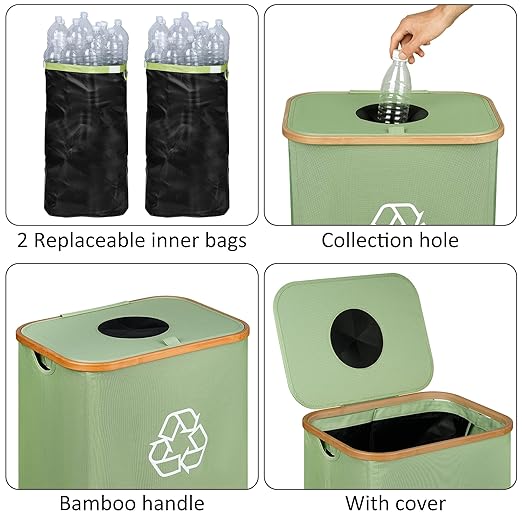 29 Gallons Recycling Bins for Kitchen, Indoor Recycle Bins - Image 2