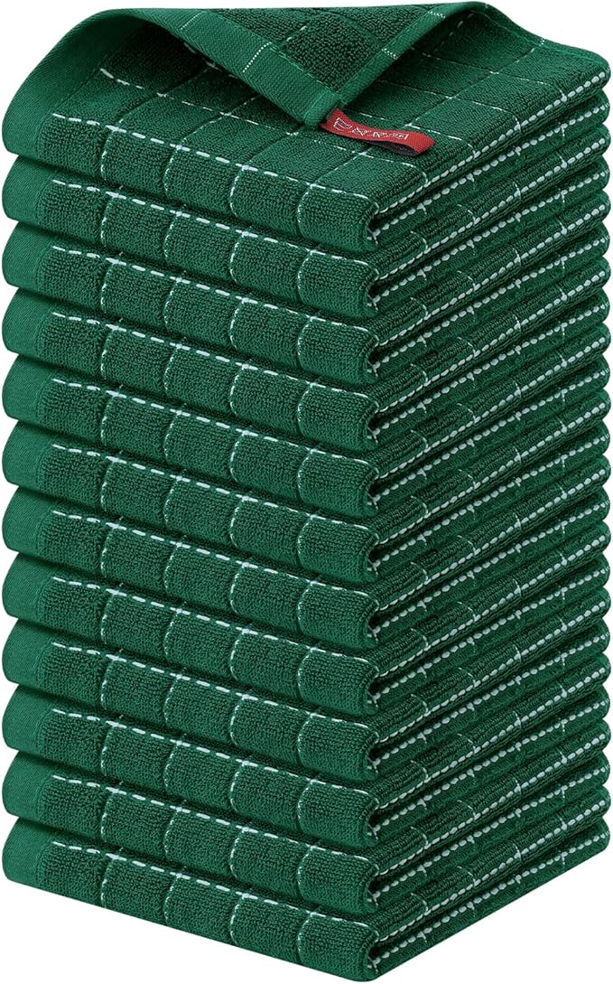 Homaxy 100% Cotton Terry Kitchen Dish Cloths, Ultra Soft and Absorbent Dish by Homaxy