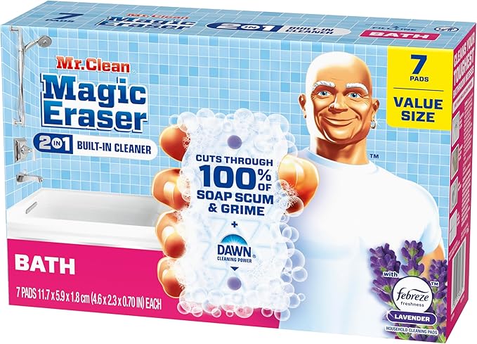 Mr. Clean Magic Eraser Sponge, Bathroom Cleaner, Soap Scum Shower & Tub Cleaner - Image 11