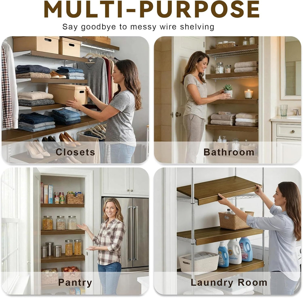 Wood 16x36 in 5-Pack pantry shelf cover wood used for heavy duty storage up t...