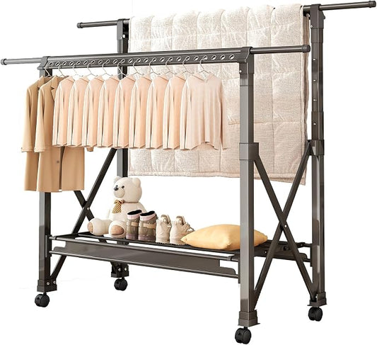 Heavy Duty Rolling Clothing Rack by Unknown