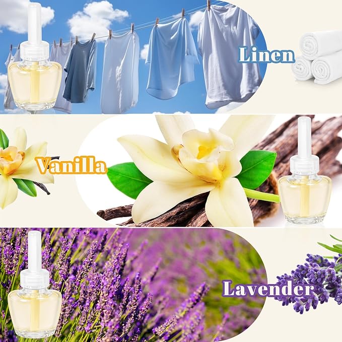 Plug-in Air Freshener Starter Kit, 1 Warmer and 9 Essential Oil Refills - Image 3