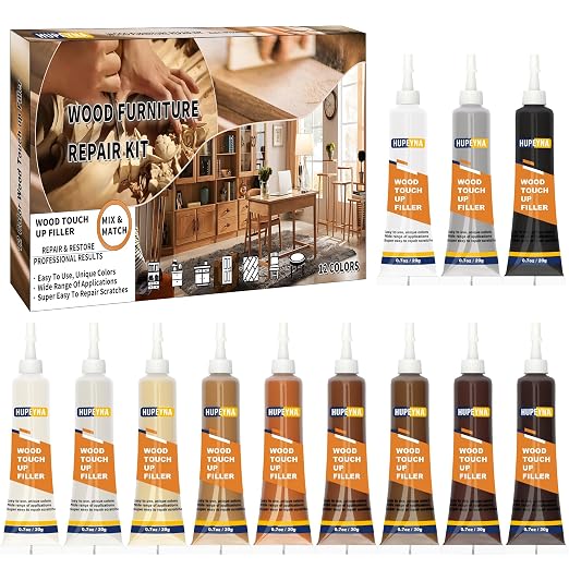 Wood Repair Kit, 12 Color Wood Fillers, Furniture Repair Kit, Repair Scratch by HUPEYNA